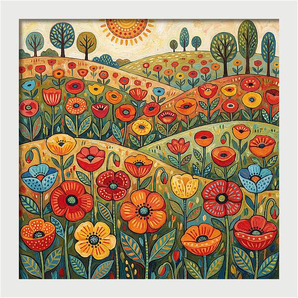 Vibrant Poppy Field Landscape