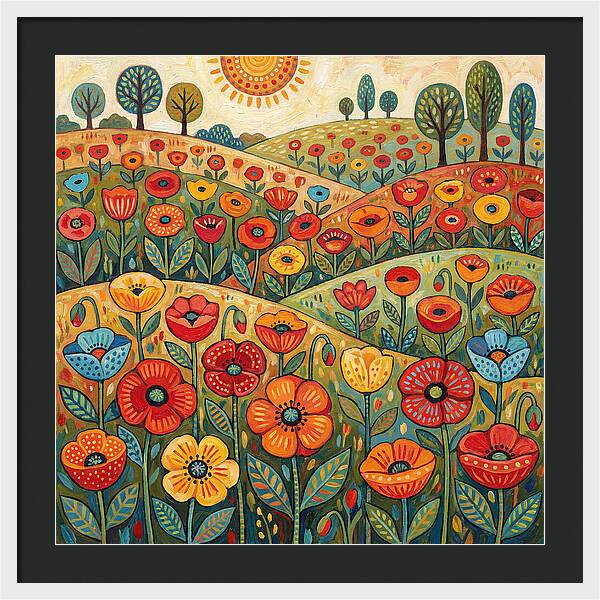 Vibrant Poppy Field Landscape