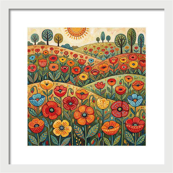 Vibrant Poppy Field Landscape