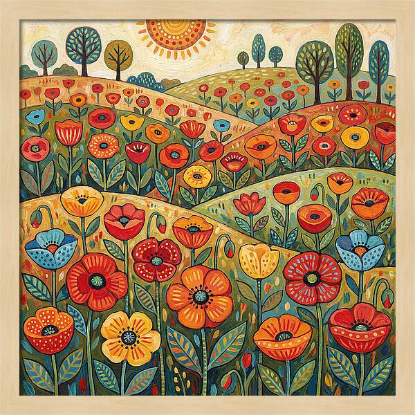 Vibrant Poppy Field Landscape