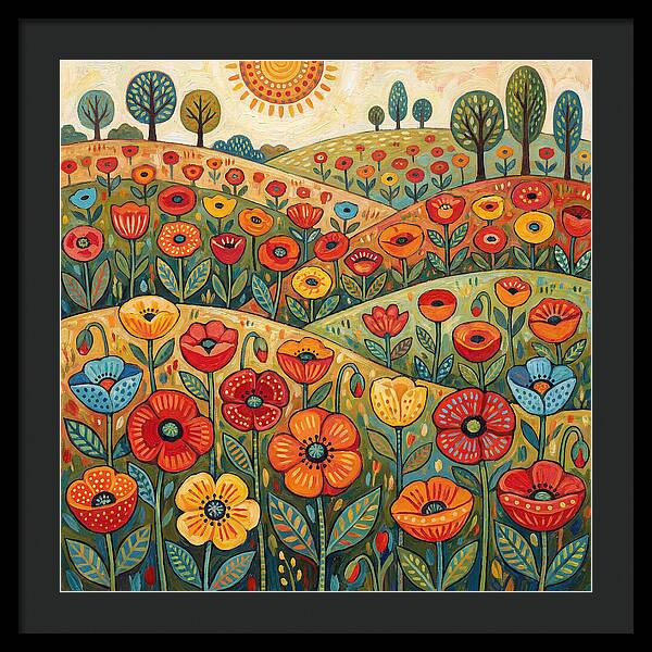 Vibrant Poppy Field Landscape
