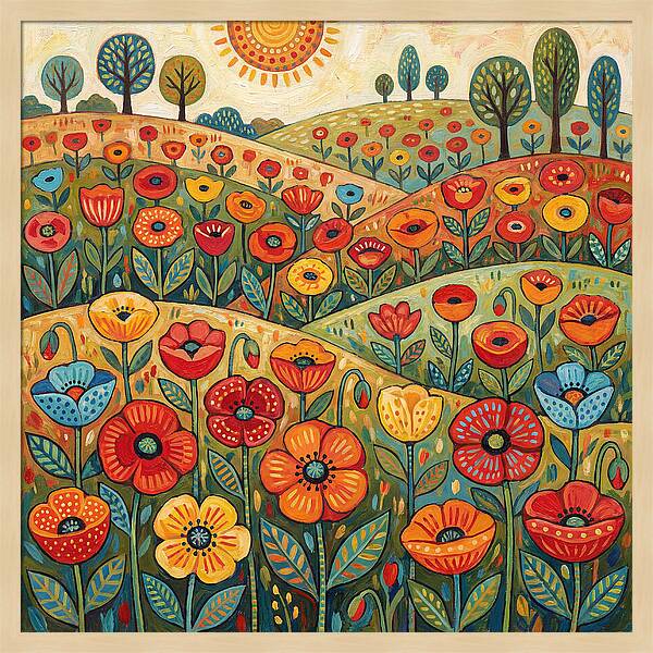 Vibrant Poppy Field Landscape