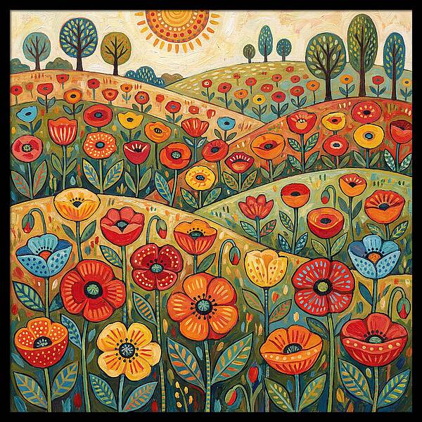 Vibrant Poppy Field Landscape