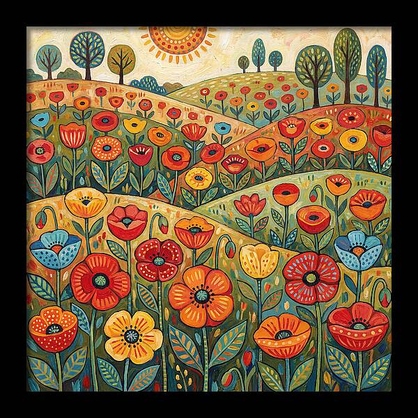 Vibrant Poppy Field Landscape