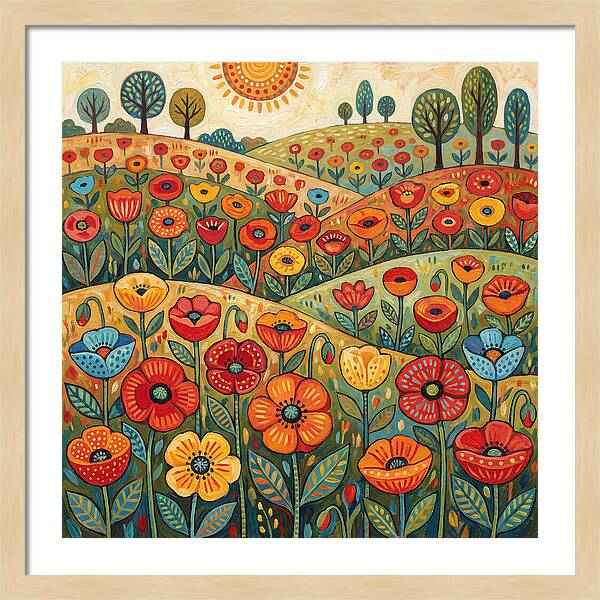 Vibrant Poppy Field Landscape