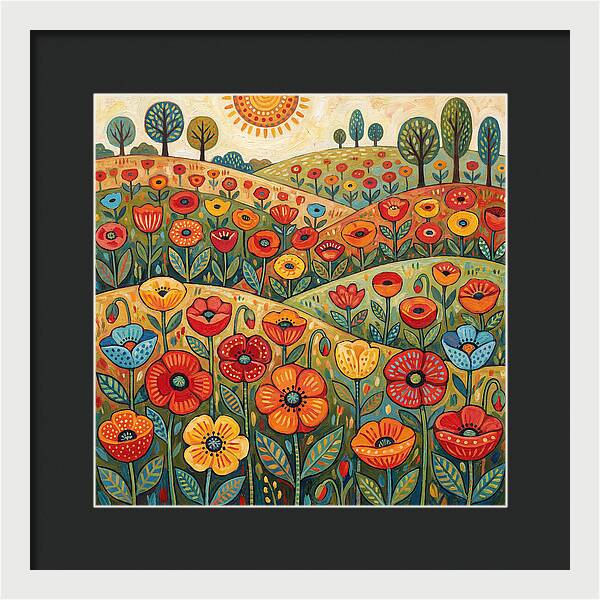 Vibrant Poppy Field Landscape