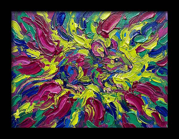 Vibrant Rat In Expressionist Style