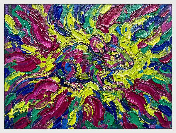 Vibrant Rat In Expressionist Style