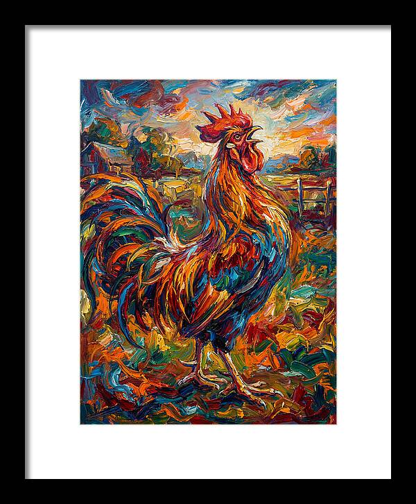 Vibrant Rooster In Expressionism