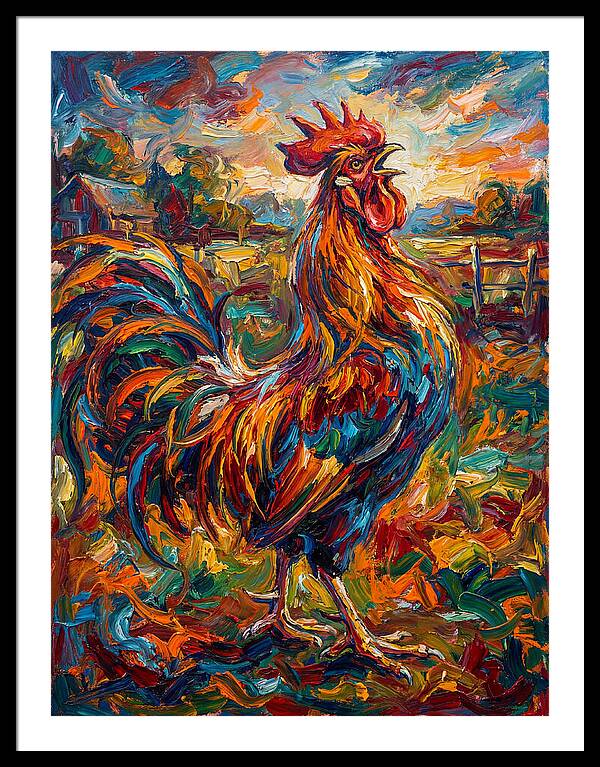Vibrant Rooster In Expressionism