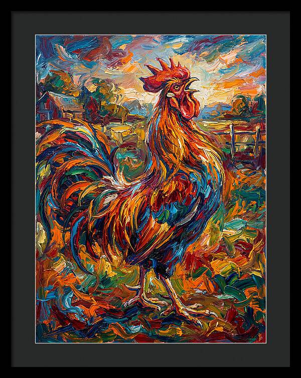 Vibrant Rooster In Expressionism