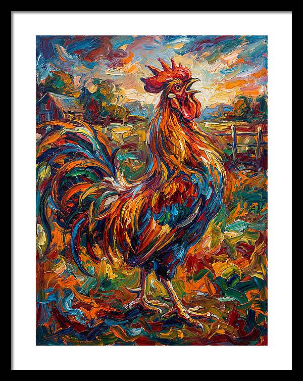 Vibrant Rooster In Expressionism