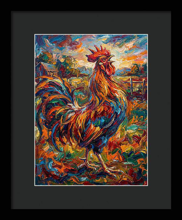 Vibrant Rooster In Expressionism