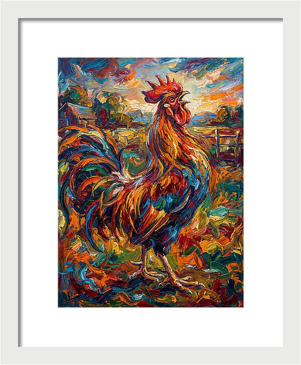 Vibrant Rooster In Expressionism