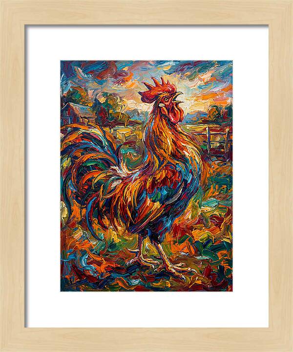 Vibrant Rooster In Expressionism