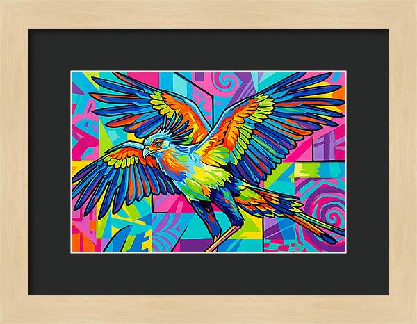 Vibrant Secretary Bird In Flight