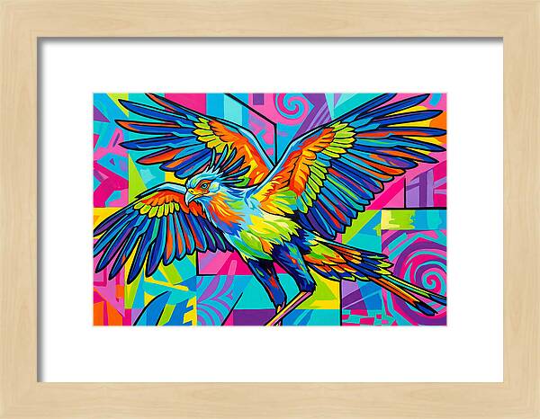 Vibrant Secretary Bird In Flight