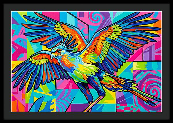 Vibrant Secretary Bird In Flight