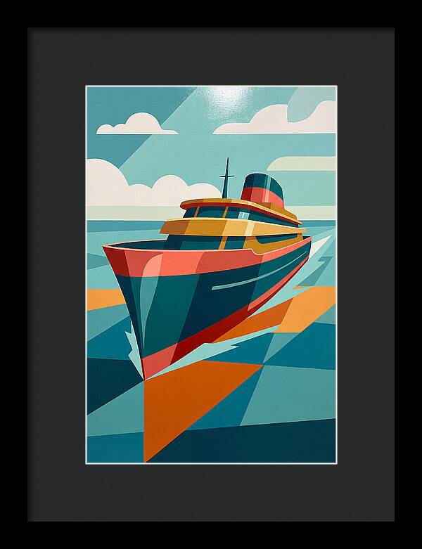 Vibrant Ship Sailing Through Waves