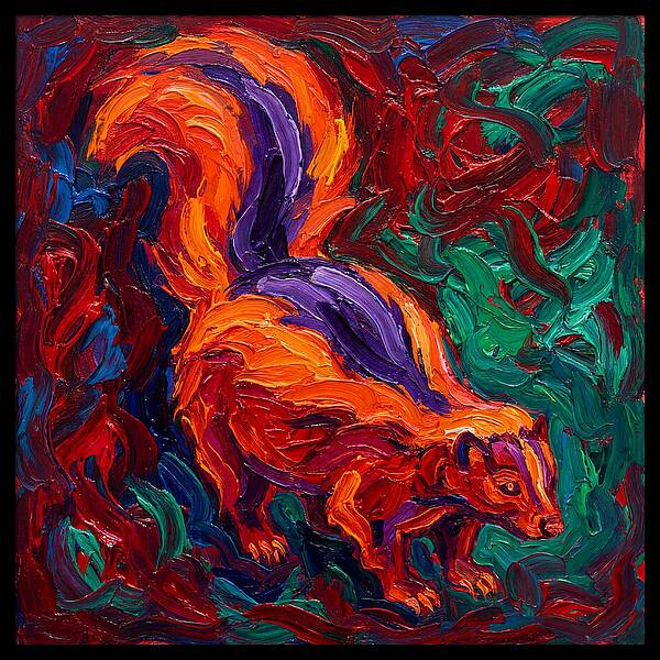 Vibrant Skunk In Expressionist Style