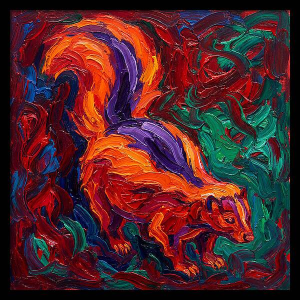 Vibrant Skunk In Expressionist Style