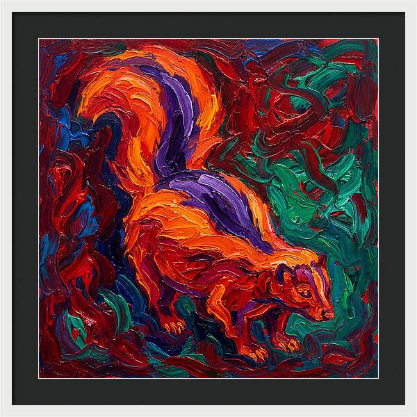 Vibrant Skunk In Expressionist Style