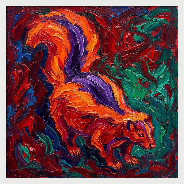 Vibrant Skunk In Expressionist Style