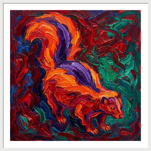 Vibrant Skunk In Expressionist Style
