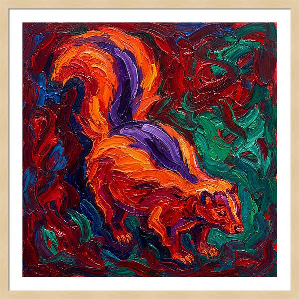 Vibrant Skunk In Expressionist Style