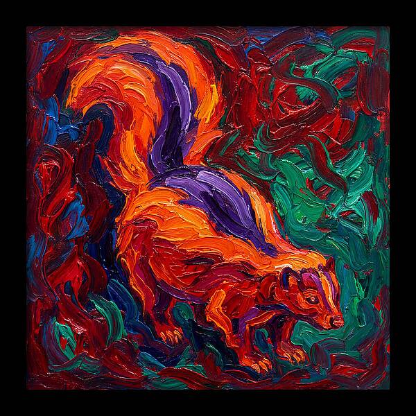 Vibrant Skunk In Expressionist Style