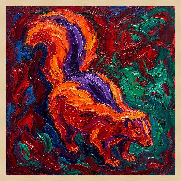 Vibrant Skunk In Expressionist Style