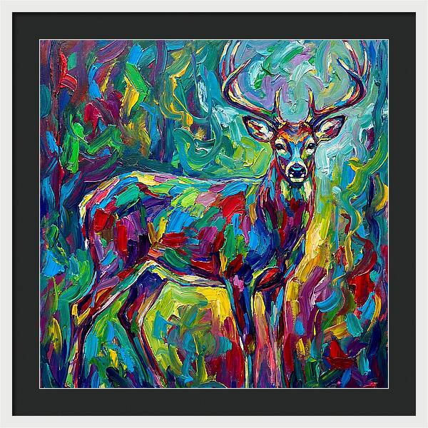 Vibrant Stag In Expressionist Style