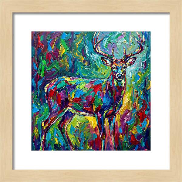 Vibrant Stag In Expressionist Style
