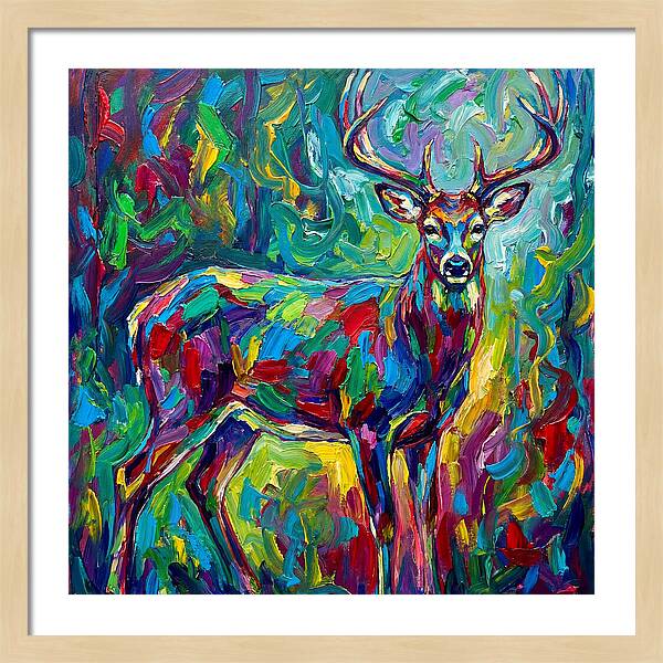 Vibrant Stag In Expressionist Style