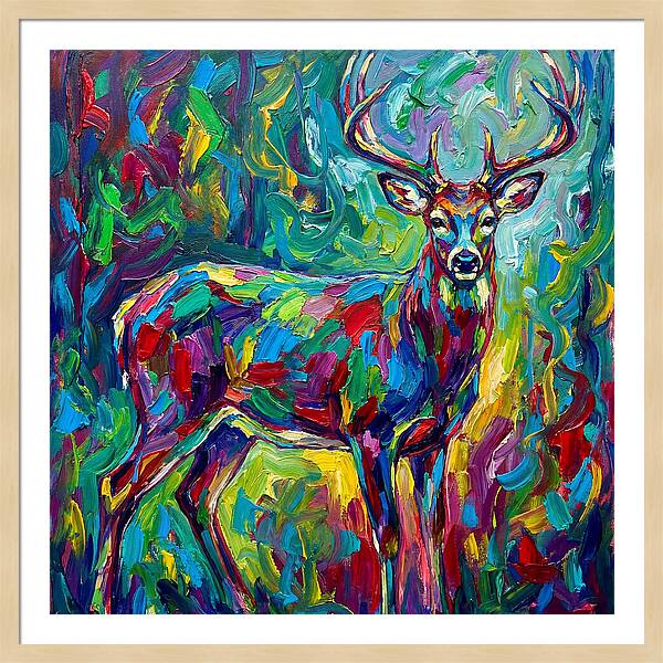 Vibrant Stag In Expressionist Style