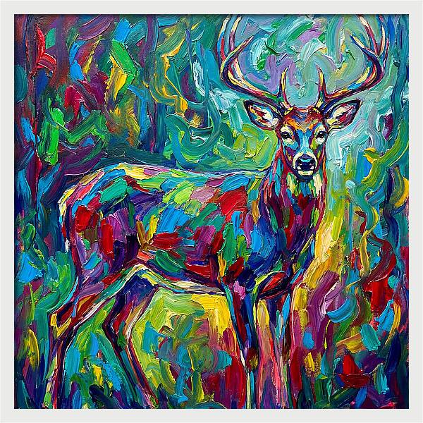 Vibrant Stag In Expressionist Style