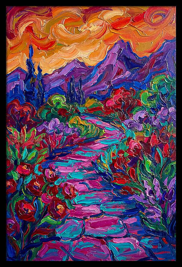 Vibrant Stone Pathway Through Nature