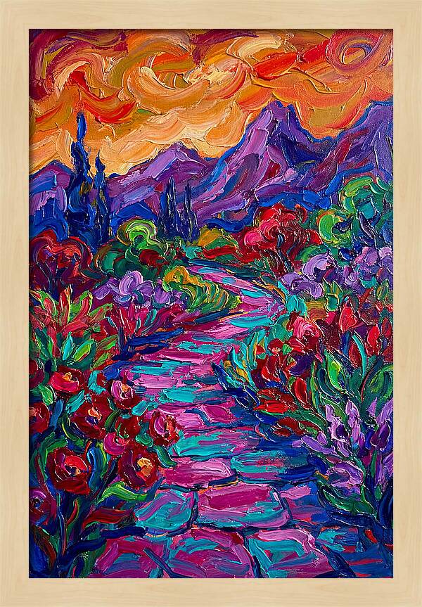 Vibrant Stone Pathway Through Nature