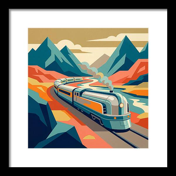 Vibrant Train Journey Through Mountains