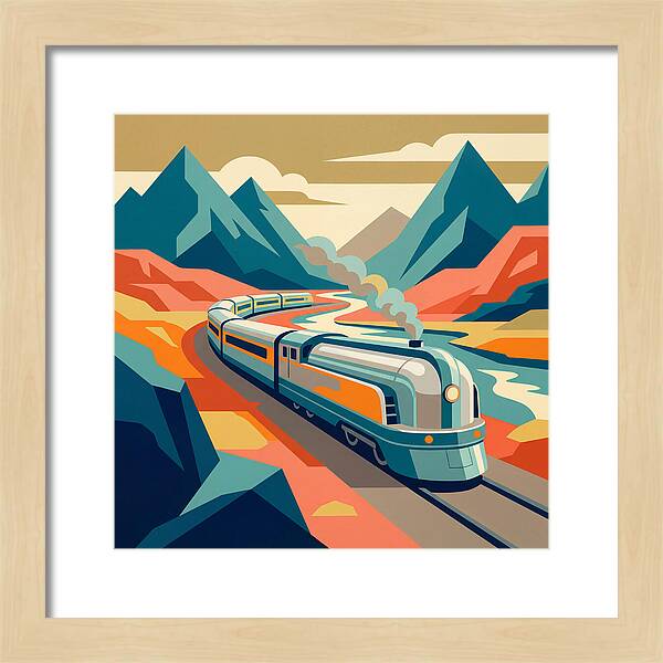 Vibrant Train Journey Through Mountains
