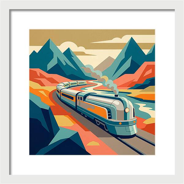 Vibrant Train Journey Through Mountains