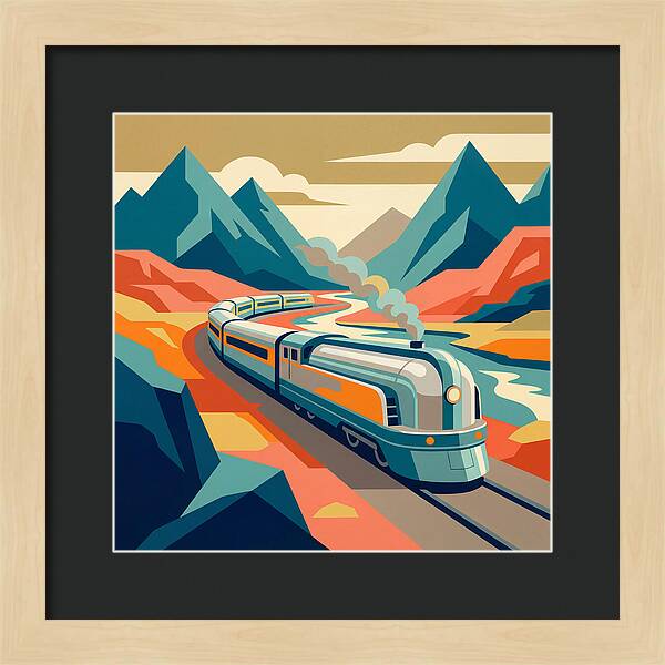 Vibrant Train Journey Through Mountains