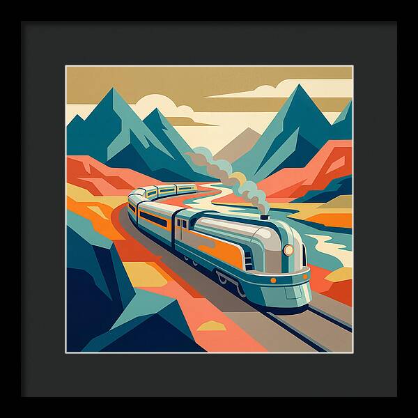 Vibrant Train Journey Through Mountains