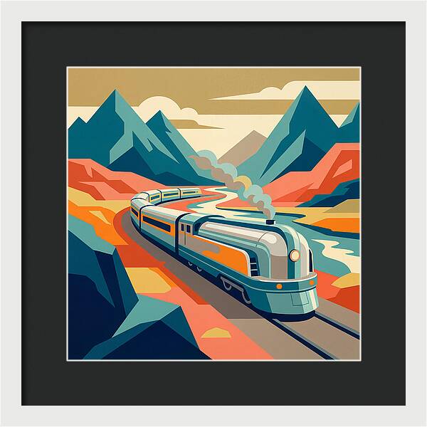 Vibrant Train Journey Through Mountains