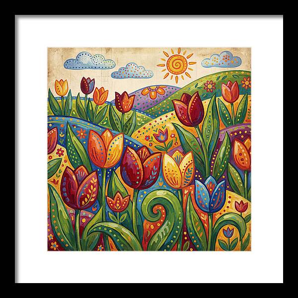 Vibrant Tulip Field Scene