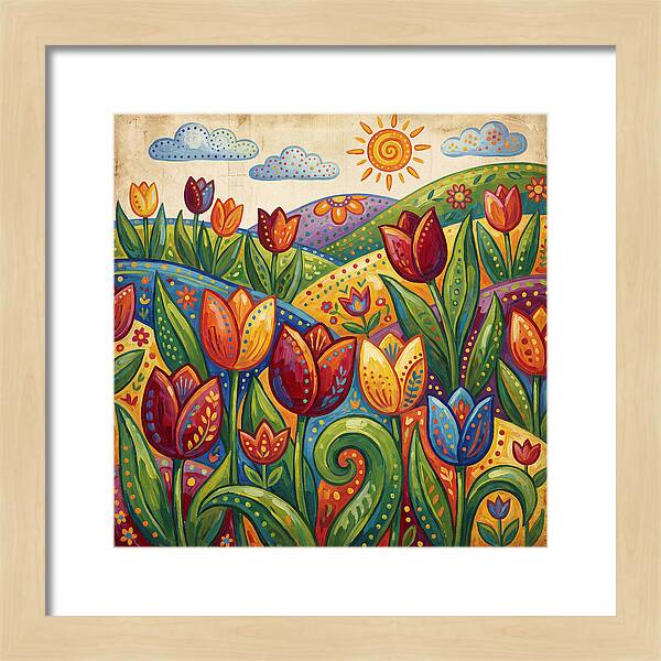 Vibrant Tulip Field Scene
