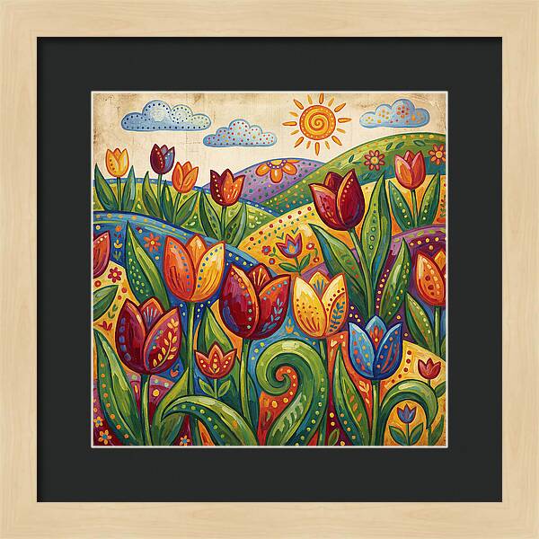 Vibrant Tulip Field Scene