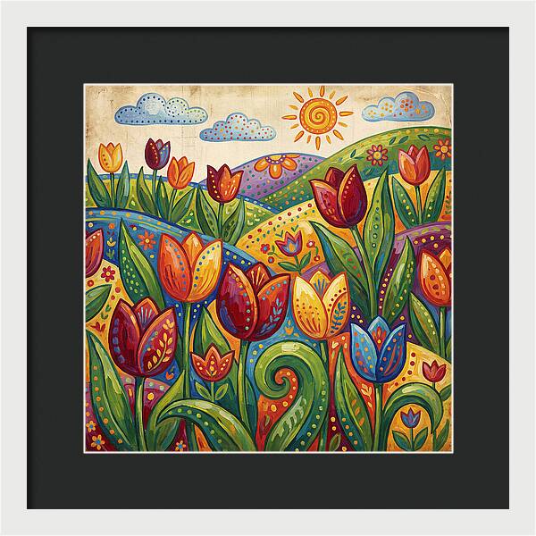 Vibrant Tulip Field Scene