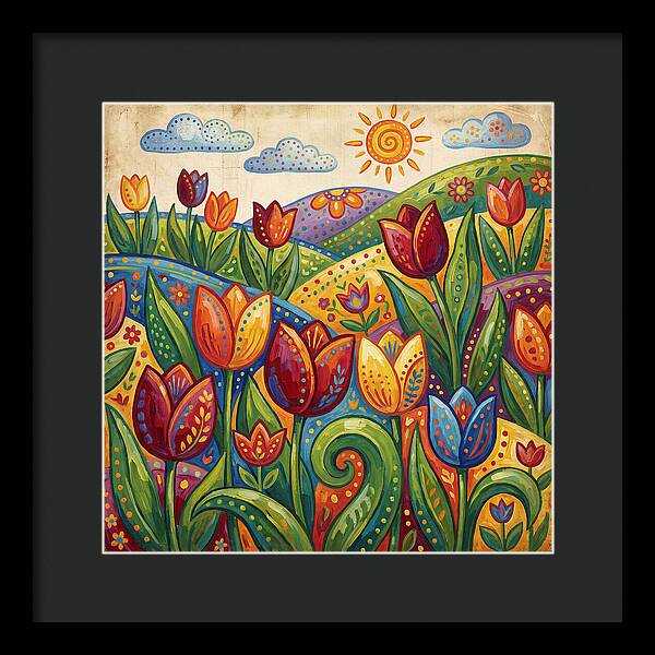 Vibrant Tulip Field Scene