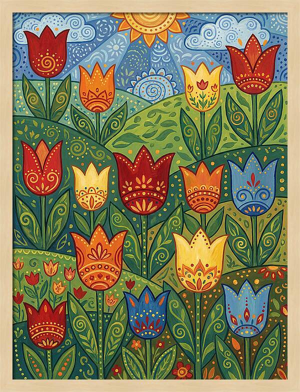 Vibrant Tulip Garden